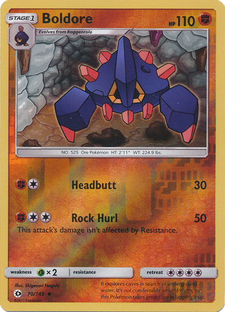 Sun & Moon 070/149 Boldore (Reverse Holo)