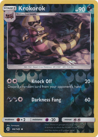 Sun & Moon 084/149 Krokorok (Reverse Holo)