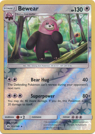 Sun & Moon 112/149 Bewear (Reverse Holo)