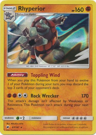 Burning Shadows 067/147 Rhyperior (Holo)