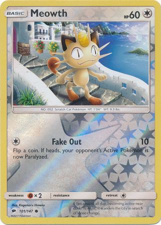 Burning Shadows 101/147 Meowth (Reverse Holo)