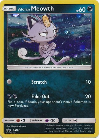 Sun & Moon Promo SM043 Alolan Meowth (Cosmos Holo)