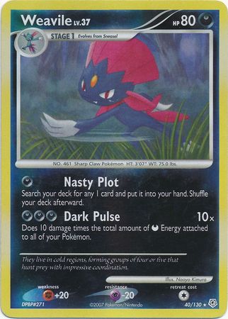 Diamond & Pearl 040/130 Weavile (Reverse Holo)