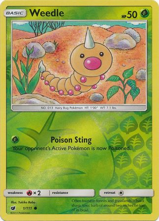 Crimson Invasion 001/111 Weedle (Reverse Holo)