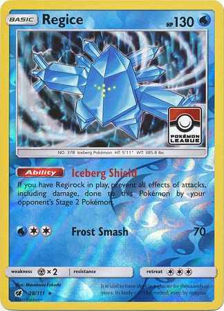 Crimson Invasion 028/111 Regice (Reverse Holo Pokémon League)