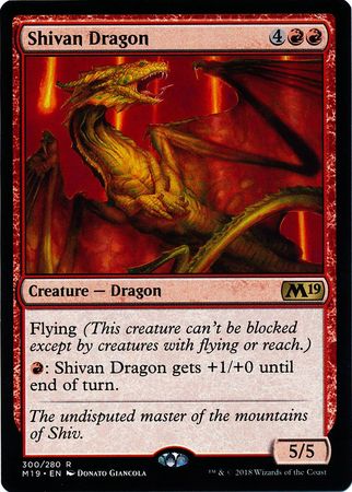 Core Set 2019 300/280 Shivan Dragon (Planeswalker Deck Exclusive)