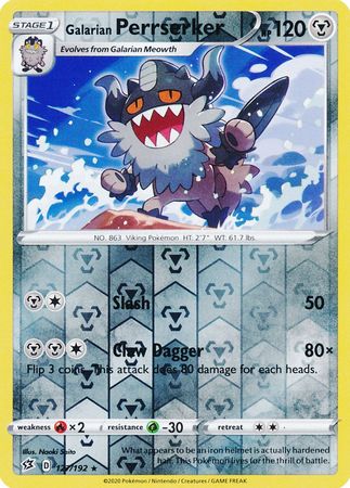 Rebel Clash 127/192 Galarian Perrserker (Reverse Holo)