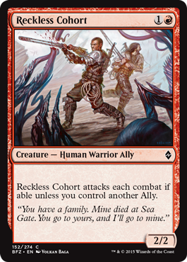 Battle for Zendikar 152/274 Reckless Cohort