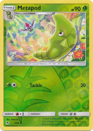 Hidden Fates 02/68 Metapod (Reverse Holo)