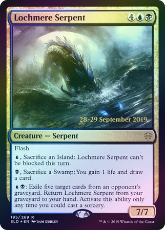 Throne of Eldraine 195/269 Lochmere Serpent (Pre-Release Foil)