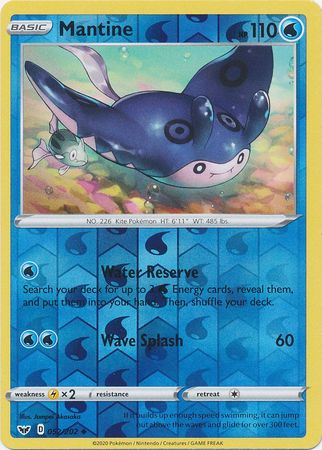 Sword & Shield 052/202 Mantine (Reverse Holo)