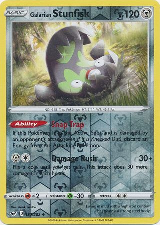 Sword & Shield 132/202 Galarian Stunfisk (Reverse Holo)