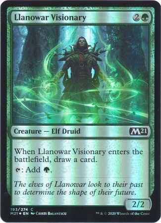 Core Set 2021 193/274 Llanowar Visionary (Foil)