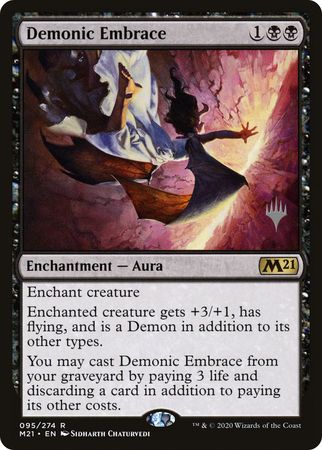 Core Set 2021 095/274 Demonic Embrace (Silver Stamped Foil Promo)