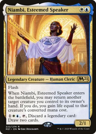 Core Set 2021 222/274 Niambi, Esteemed Speaker (Silver Stamped Promo)