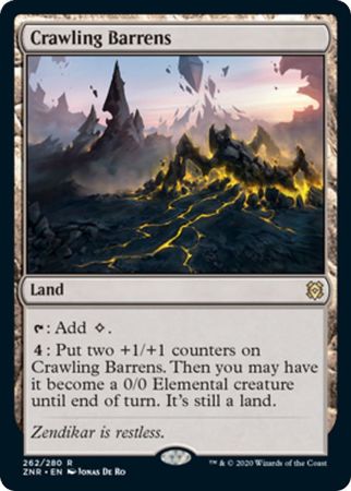 Zendikar Rising 262/280 Crawling Barrens (Silver Stamped Promo)