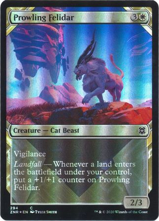 Zendikar Rising 294 Prowling Felidar (Showcase Frame)(Foil)