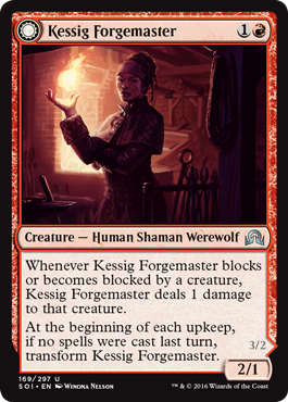 Shadows Over Innistrad 169/297 Kessig Forgemaster/Flameheart Werewolf