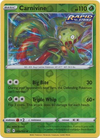 Battle Styles 009/163 Carnivine (Reverse Holo)