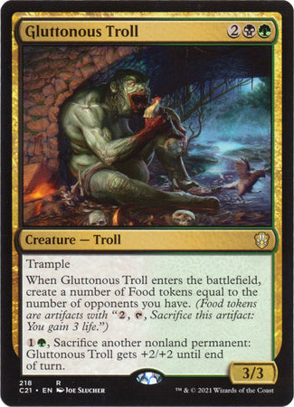 Commander 2021 218 Gluttonous Troll