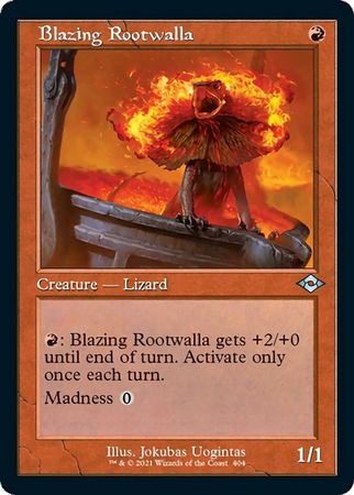 Modern Horizons 2 404 Blazing Rootwalla (Showcase Retro Frame)