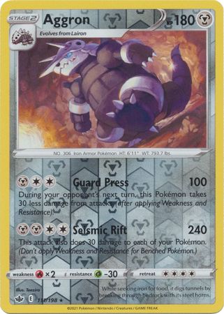 Chilling Reign 111/198 Aggron (Reverse Holo)