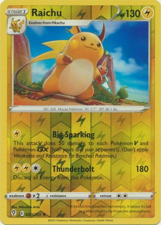 Evolving Skies 050/203 Raichu (Reverse Holo)