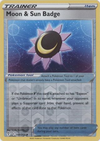 Evolving Skies 151/203 Moon & Sun Badge (Reverse Holo)