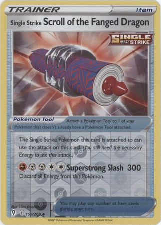 Evolving Skies 158/203 Single Strike Scroll of the Fanged Dragon (Reverse Holo)