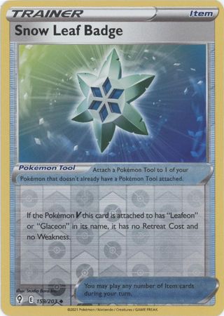 Evolving Skies 159/203 Snow Leaf Badge (Reverse Holo)