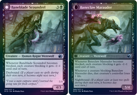 Innistrad: Midnight Hunt 085/277 Baneblade Scoundrel//Baneclaw Marauder (Foil)