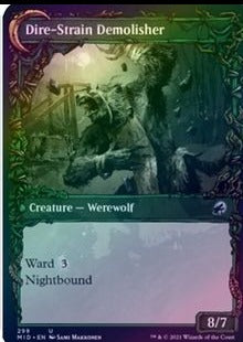 Innistrad: Midnight Hunt 299 Burly Breaker//Dire-Strain Demolisher (Showcase Equinox Frame) (Foil)