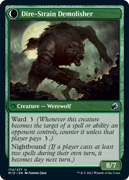 Innistrad: Midnight Hunt 174/277 Burly Breaker//Dire-Strain Demolisher