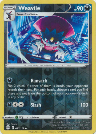 Brilliant Stars 087/172 Weavile (Reverse Holo)