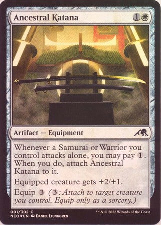 Kamigawa: Neon Dynasty 001/302 Ancestral Katana (Foil)