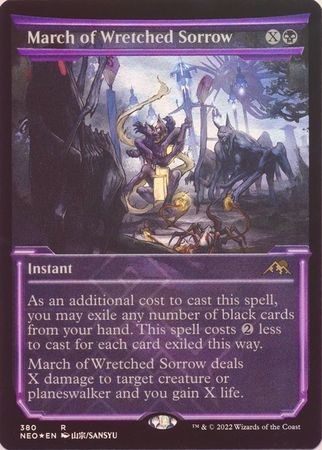 Kamigawa: Neon Dynasty 380 March of Wretched Sorrow (Soft Glow Frame)(Foil)