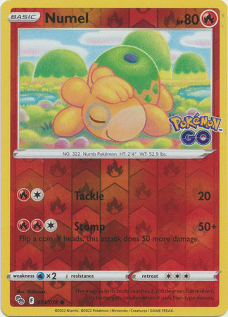 Pokémon GO 013/078 Numel (Reverse Holo)