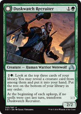 Shadows Over Innistrad 203/297 Duskwatch Recruiter/Krallenhorde Howler