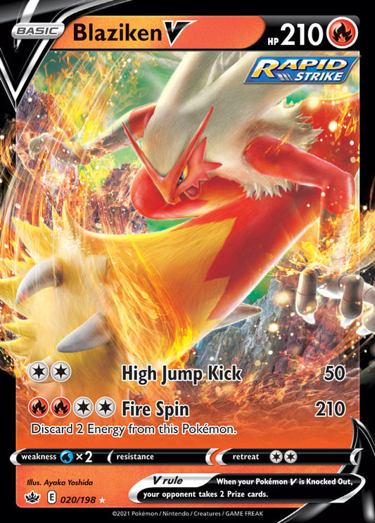 Chilling Reign 020/198 Blaziken V (Half Art)