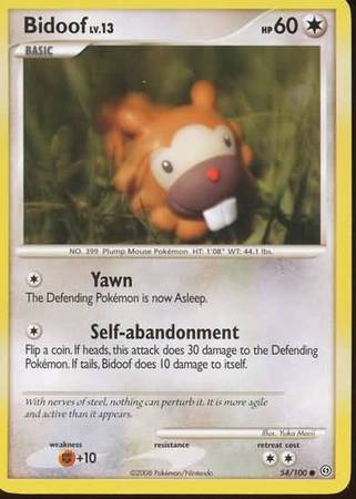 Stormfront 054/100 Bidoof (Reverse Holo)