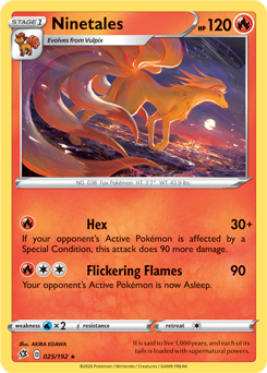 Rebel Clash 025/192 Ninetales (Reverse Holo)