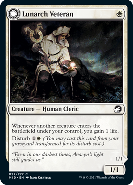 Innistrad: Midnight Hunt 027/277 Lunarch Veteran//Luminous Phantom