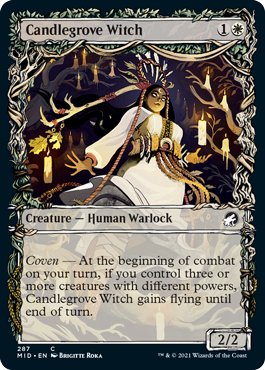 Innistrad: Midnight Hunt 287 Candlegrove Witch (Showcase Equinox Frame)