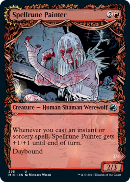 Innistrad: Midnight Hunt 295 Spellrune Painter//Spellrune Howler (Showcase Equinox Frame)