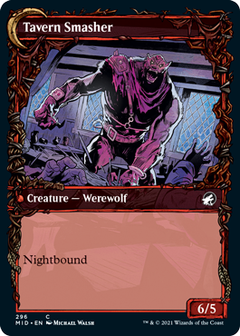 Innistrad: Midnight Hunt 296 Tavern Ruffian//Tavern Smasher (Showcase Equinox Frame)