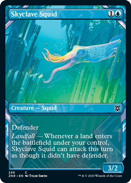 Zendikar Rising 296 Skyclave Squid (Showcase Frame)