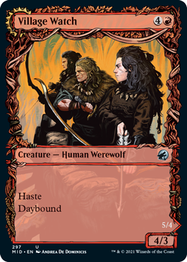 Innistrad: Midnight Hunt 297 Village Watch//Village Reavers (Showcase Equinox Frame)