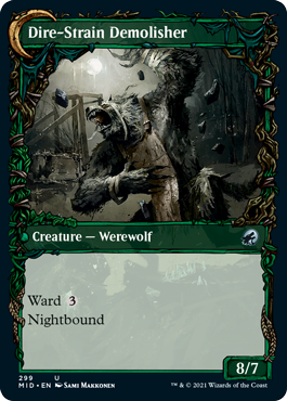 Innistrad: Midnight Hunt 299 Burly Breaker//Dire-Strain Demolisher (Showcase Equinox Frame)