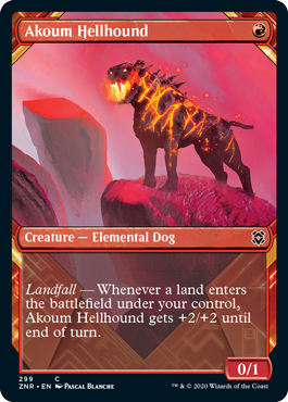 Zendikar Rising 299 Akoum Hellhound (Showcase Frame)