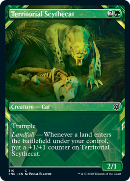 Zendikar Rising 310 Territorial Scythecat (Showcase Frame)